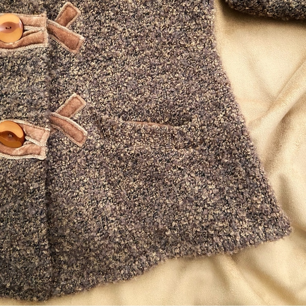 Anthropologie Sweater Jacket Velvet Details by HWR Velvet Accents - Picture 7 of 13